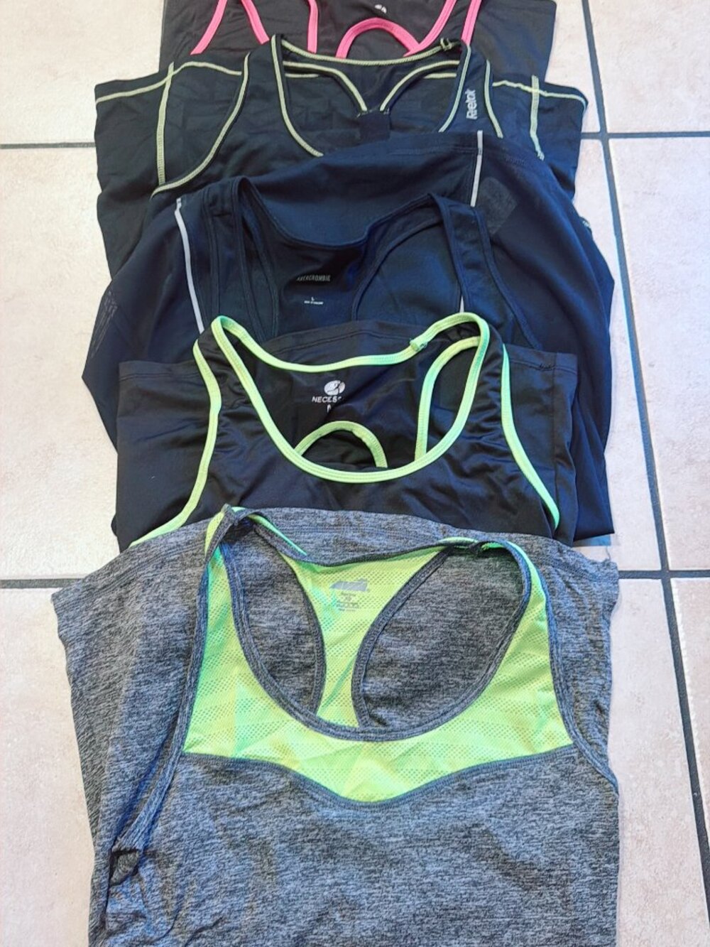 Lot of 5 Women's Athletic Racerback Workout Tank Tops